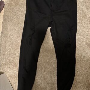 Black ripped Jean leggings